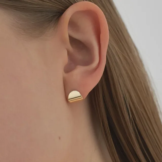 【ete】K10YG Simplify 極簡寬面金片耳環