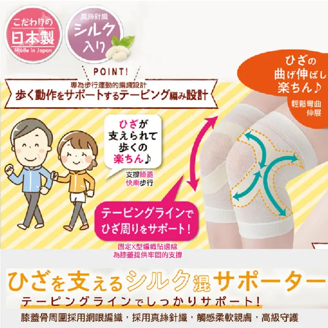 【日本CERVIN】真絲針織輕柔護膝2入(日本製)