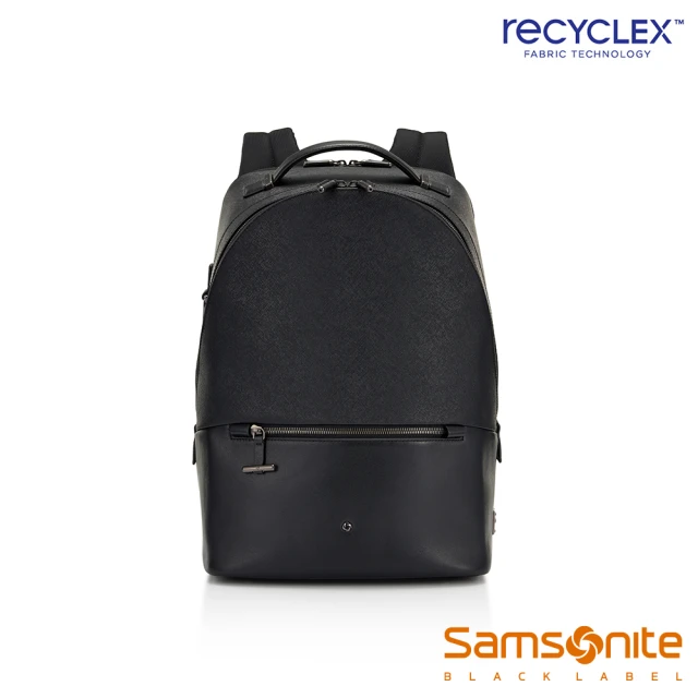 Samsonite 新秀麗 Black Lable MYLES 頂級黑標時尚商務皮革尼龍筆電後背包14吋(黑)