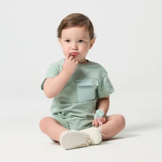 【奇哥官方旗艦】CHIC BASICS系列 嬰幼童裝 造型口袋短袖兔裝/連身衣 6-24個月(2色選擇)