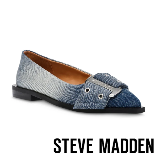 STEVE MADDEN GRAIL 尖頭率性扣飾娃娃鞋(漸層牛仔)