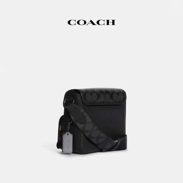 【COACH蔻馳官方直營】SULLIVAN經典Logo斜背手袋-青銅色硬體黑色炭黑色(C9870)