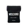 【MOSCHINO】LOGO 尼龍帆布手機側背包 黑色(1A8113-8201-2555)