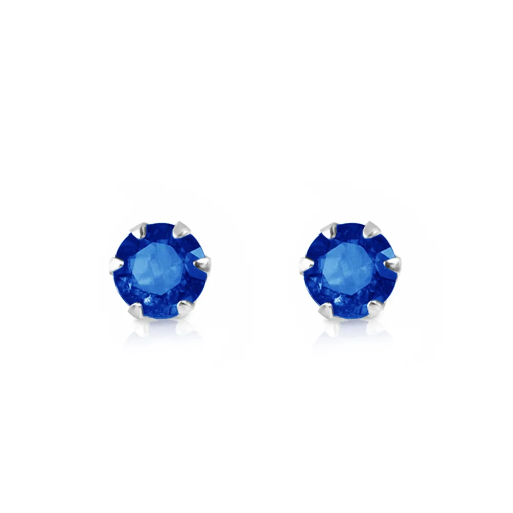 【City Diamond 引雅】『夜晚贈禮』日本鉑金藍寶石3.2克拉經典六爪耳環(東京Yuki系列)