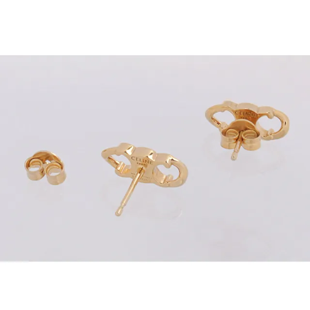 【Dior 迪奧】TRIOMPHE GOURMETTE 標誌針式耳環(金色)
