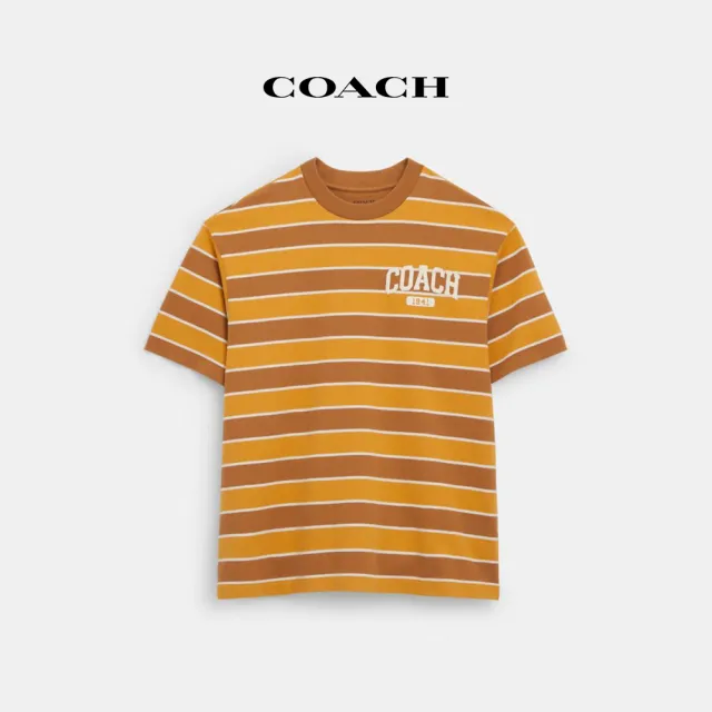 【COACH蔻馳官方直營】條紋T恤-橙色多色(CO785)
