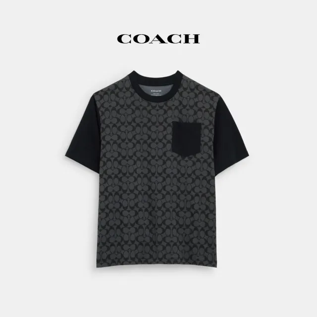 【COACH蔻馳官方直營】經典LogoT恤-木炭灰色經典標識(CO789)