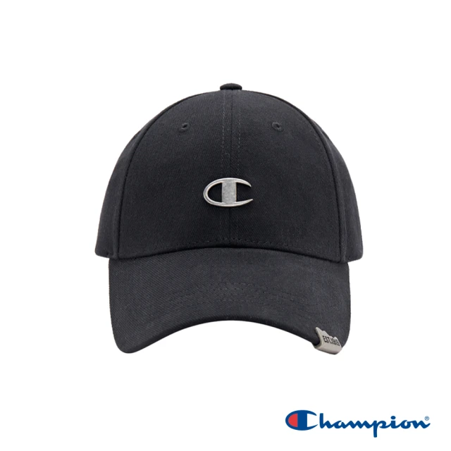 Champion 官方直營-拚色刺繡LOGO標棒球帽(黑色)