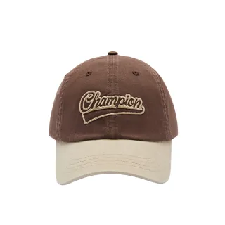 【Champion】官方直營-簍空刺繡LOGO撞色棒球帽(褐米色)