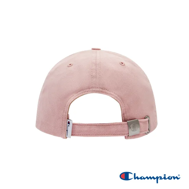 【Champion】官方直營-光變刺繡草寫LOGO棒球帽(淺粉紅色)