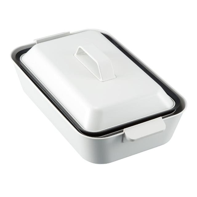 【正負零±0】4-6人份多功能大功率料理鍋(XKH-E010白色 內附深烤盤及鴛鴦鍋 電烤鍋電火鍋)