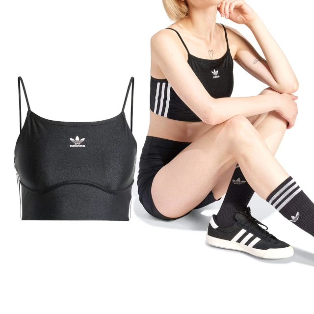 adidas 愛迪達 3 S Bra Top 女款 黑色 三葉草 短版 細肩 背心 IU2415