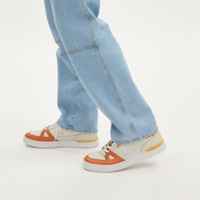 【COACH蔻馳官方直營】CLIP運動鞋-蜂巢色/淡橙色(CR872)