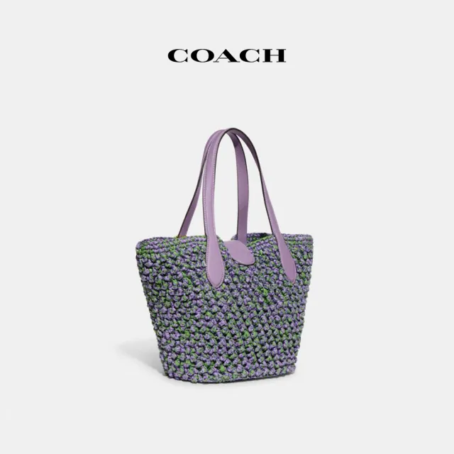 【COACH蔻馳官方直營】小號托特手袋-B4/淺紫色/柔綠色(CH741)