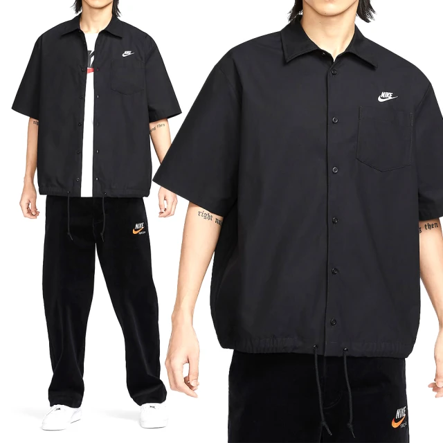 NIKE 耐吉 AS M NK Club SS Venice 男款 黑色 休閒 上衣 短袖 襯衫 FN3903-010