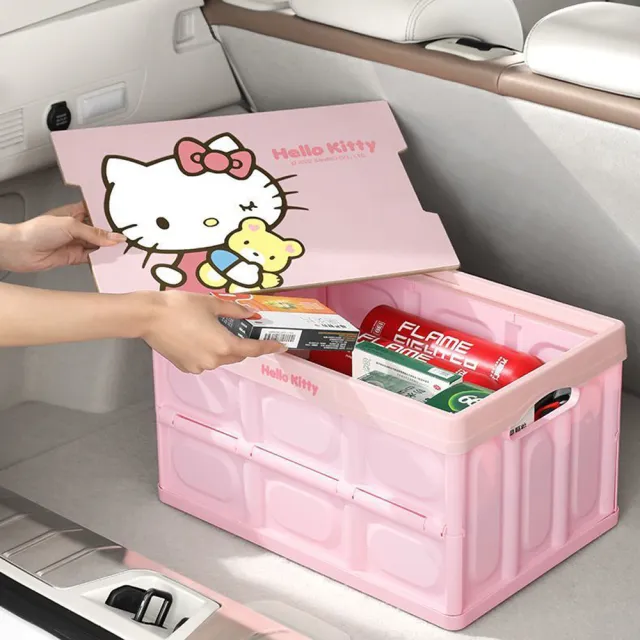 【HELLO KITTY】凱蒂貓百變露營桌板車用折疊收納箱