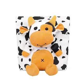 【89 zone】日系原宿個性奶牛玩偶 購物袋 側肩包 單肩包 手提包 帆布包 斜挎包(白/黑/奶牛