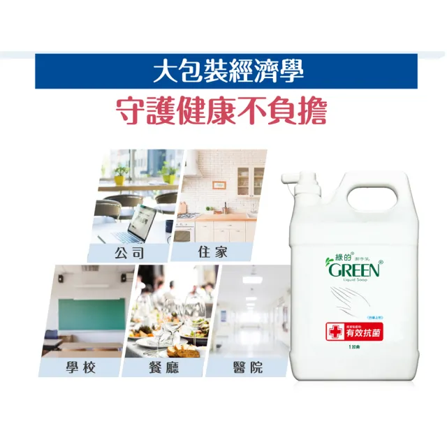 【Green 綠的】抗菌潔手乳加侖桶3800mlx4入(洗手乳 箱購)