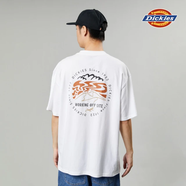 Dickies 男女款白色純棉背面大圖案品牌印花休閒短袖T恤｜DK012908WHX