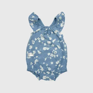 【GAP】嬰兒裝 Logo純棉圓領無袖包屁衣-淺藍色(428123)
