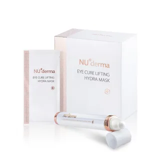 【NU+derma 新德曼】眼周護理組(明眸撫紋水嫩眼膜10入+微震導入舒壓緊緻美眼筆10mL)