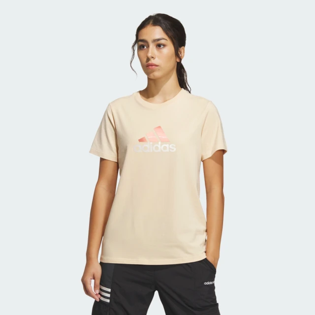 adidas 愛迪達 MH BOS TEE 2 上衣 短袖 短T 米黃 女 運動(IM8890 ∞)