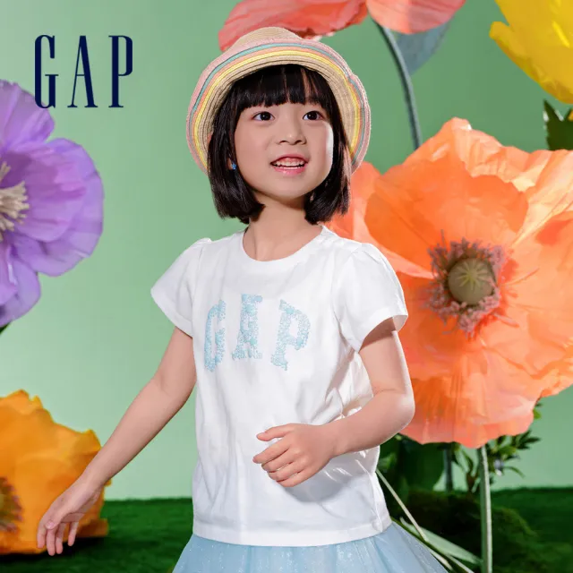 【GAP】兒童裝 Logo純棉圓領短袖T恤-多色任選(545580)