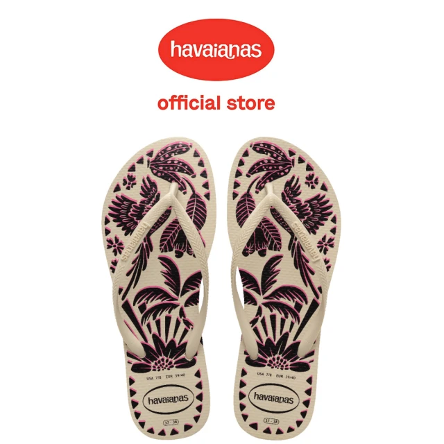 havaianas 哈瓦仕 拖鞋 女鞋 夾腳拖 素描彩繪 Slim Tucano 黑 4148970-0121W(哈瓦士)