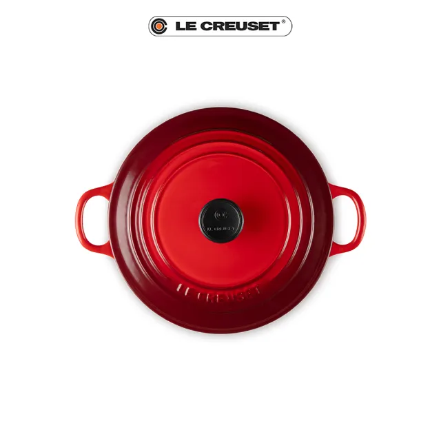 【Le Creuset】琺瑯鑄鐵鍋圓鍋22cm(櫻桃紅)