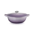 【Le Creuset】琺瑯鑄鐵鍋媽咪鍋 24cm(藍鈴紫/雪紡粉 2色選1)