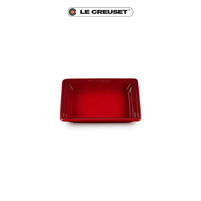 【Le Creuset】瓷器正方盤 16cm(櫻桃紅)