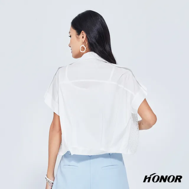 【HONOR 山形屋】螺紋翻領拉鍊寬鬆短版外套