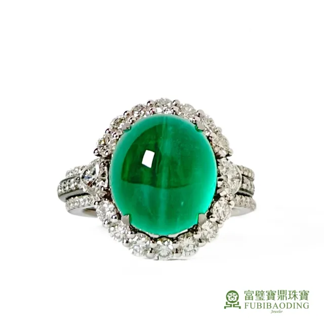 【Fubibaoding jeweler 富璧寶鼎珠寶】7.56CT祖母綠貓眼兩用鑽戒指(天然祖母綠 送禮 情人節 國際圍#11)