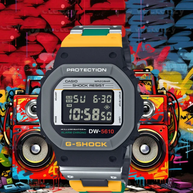 CASIO 卡西歐 G-SHOCK 錄音帶錶 方形錶 電子錶 手錶(DW-5610MT-1_43.8mm)