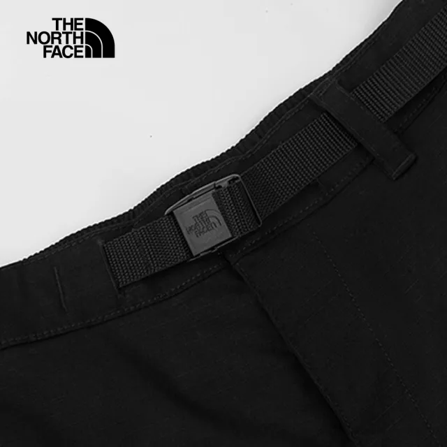 【The North Face 官方旗艦】北面男款黑色防潑水舒適可調節腰帶短褲｜8822JK3