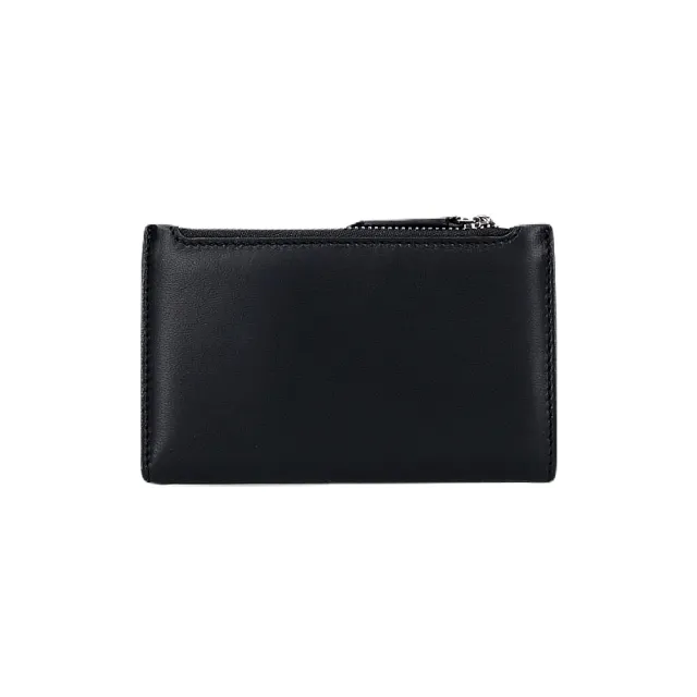 【Vivienne Westwood】春夏新款 皮革按扣雙摺卡夾-含零錢袋(黑色)