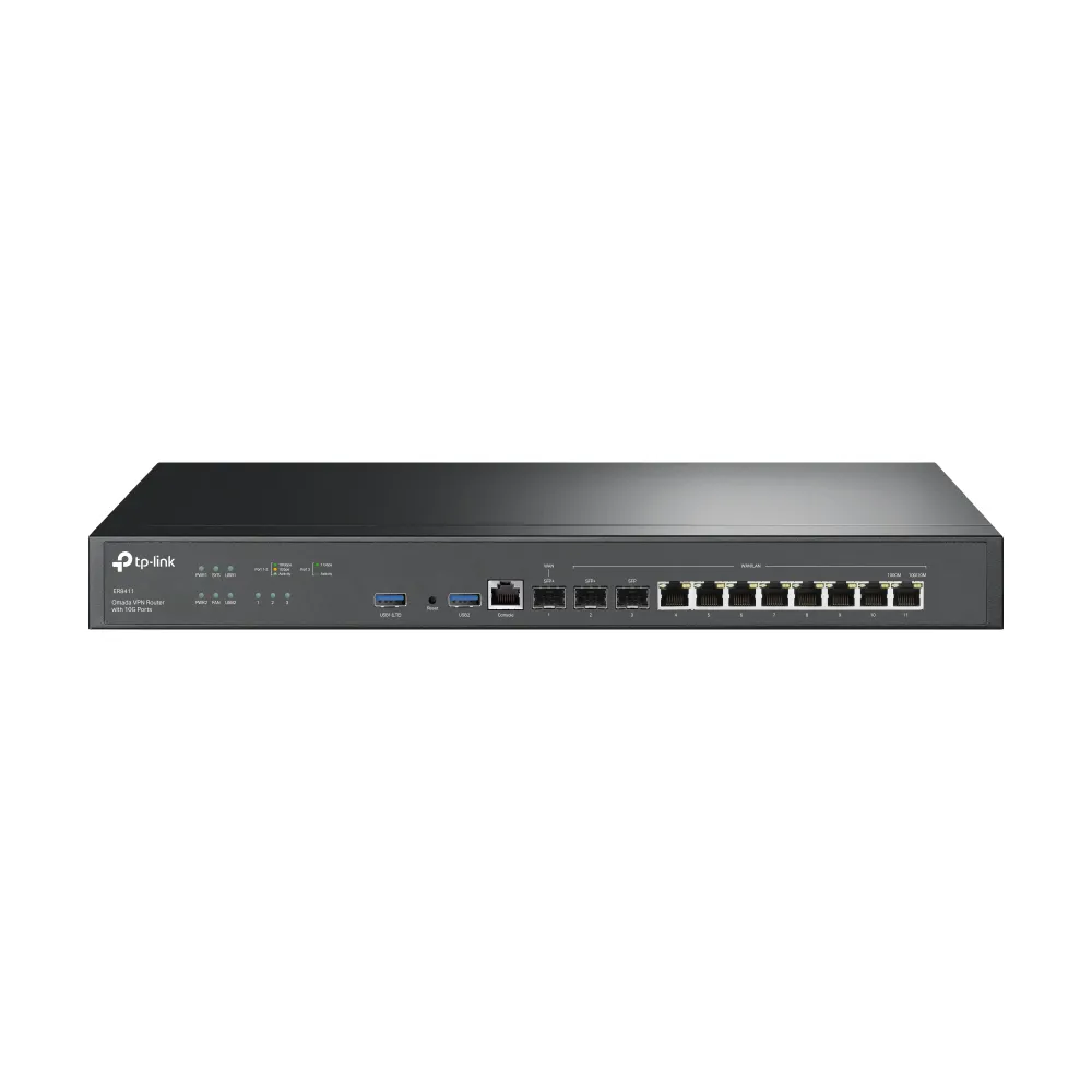 【TP-Link】ER8411 10Gigabit Omada控制器 VPN雲端管理路由器(SFP+ WAN 商辦/企業適用)