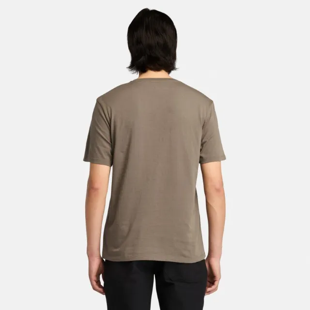 【Timberland】男款咖啡色Logo短袖T恤(A6DKUBK0)