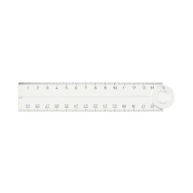 【MUJI 無印良品】聚碳酸酯折疊尺 透明.收合時15cm、展開後30cm
