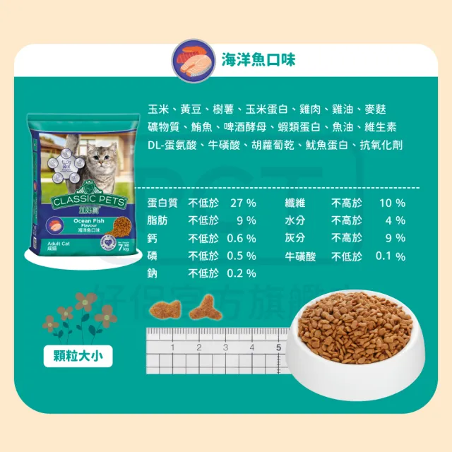 【Classic Pets 加好寶】貓乾糧-多種口味 7KG(貓飼料/成貓)