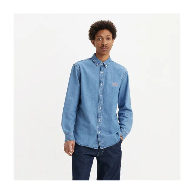 【LEVIS 官方旗艦】Workwear工裝系列男款 寬鬆丹寧牛仔襯衫 人氣新品 A8643-0000