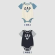 【GAP】嬰兒裝 Logo純棉小熊印花圓領短袖包屁衣-多色可選(402477&427711&434527&505583)