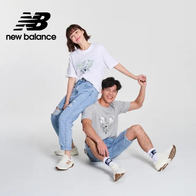 【NEW BALANCE】NB 趣味插圖短袖上衣_男性_白/灰色任選_MT41912AG_MT41912WT(美版 版型偏大)