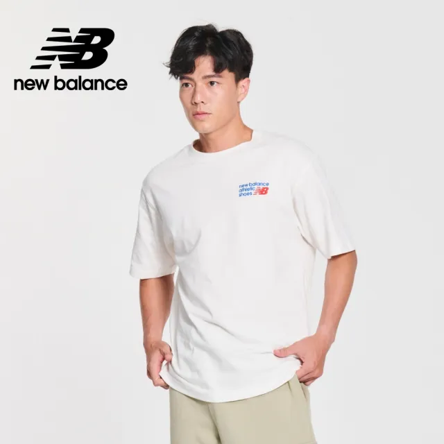 【NEW BALANCE】NB 刺繡標語短袖上衣_男性_黑/牙白色任選_MT41908BK_MT41908SST(美版 版型偏大)