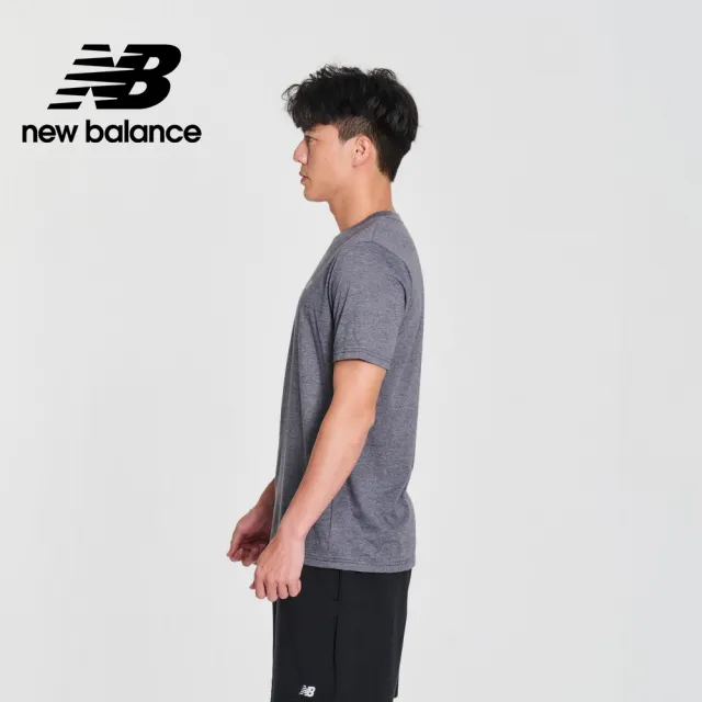 【NEW BALANCE】NB 吸濕排汗短袖上衣_MT41070BKH_男性_灰色(美版 版型偏大)