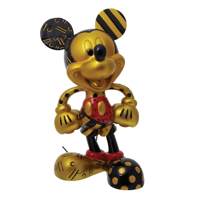 【Enesco】精品家飾 Disney 迪士尼 Romero Britto系列 限定金色米奇NLE居家擺飾 大塑像 紅色