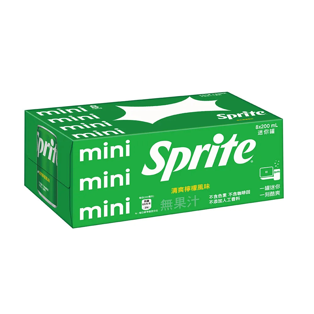 【Sprite 雪碧】迷你罐200ml x8入/組