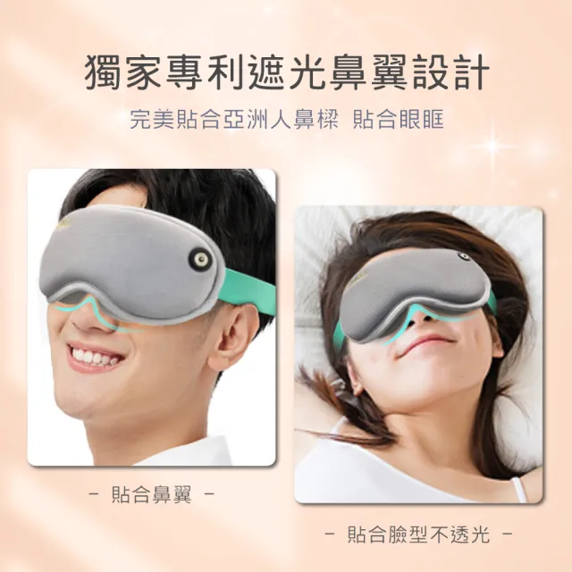 【Beroso 倍麗森】4D Pro磁吸式鼻翼遮光蒸氣熱敷按摩眼罩(蒸氣眼罩 溫控 眼部按摩器  遮光睡眠眼罩)