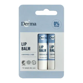 【Derma 丹麥德瑪】蜂蠟植萃護唇膏兩件組 4.8g*2(無香/孕婦、嬰兒、兒童、寶寶也適用)