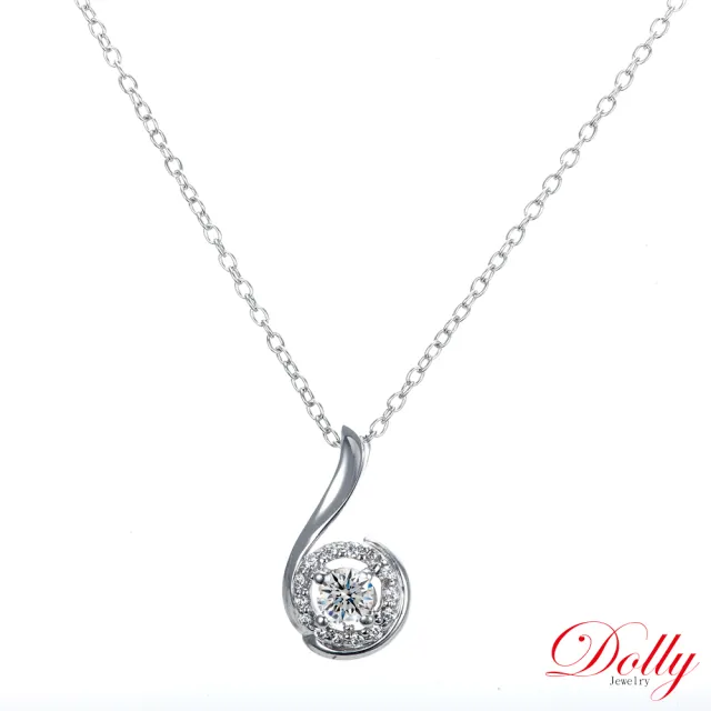 【DOLLY】0.30克拉 完美車工輕珠寶18K金鑽石項鍊(051)